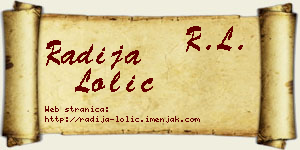 Radija Lolić vizit kartica